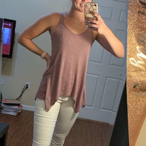 Pink flowy tank top